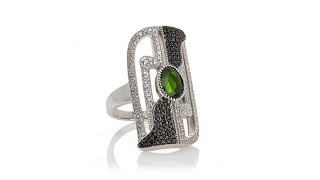 Rarities 182ct Chrome Diopside Spinel and Zircon Ring [upl. by Redmer]