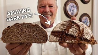 Dark Rye Bread German using 100 Rye Flour  Ivos recipe and tips [upl. by Enomsed]