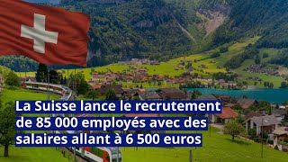 Travail  la Suisse lance le recrutement de 85 000 employés avec des salaires allant à 6 500 euros [upl. by Eimoan]