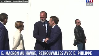 Emmanuel Macron retrouve Edouard Philippe au Havre [upl. by Budwig]