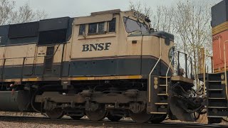 BNSF 9650 Trails on the CATMSFB at Saltillo Nov 2 2024 [upl. by Fairlie]