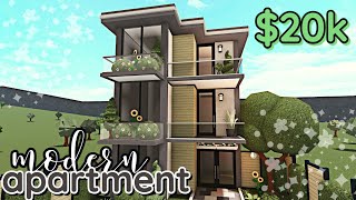 Building a Bloxburg APARTMENT Modern  Build Tutorial WITH VOICE [upl. by Rairb]