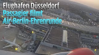 Düsseldorf Air Berlin Flug AB7001 aus Miami dreht Ehrenrunde über Flughafen [upl. by Sikras]