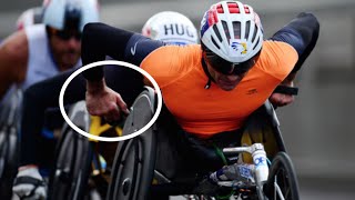 LONDON MARATHON 2016 WHEELCHAIR FINISH [upl. by Eduam399]