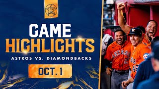 Astros vs Dbacks Game Highlights 10123  MLB Highlights [upl. by Teeniv]