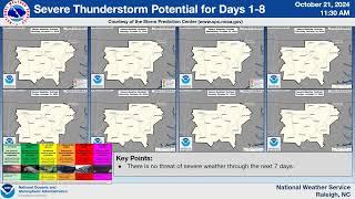 NWS Raleigh Routine Weather Briefing for Central NC covering 1021 to 102724 [upl. by Yelloh]