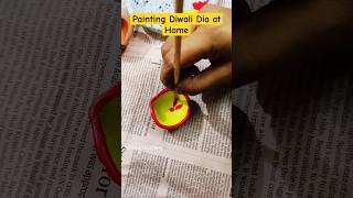 Painting Diwali Dia at Home diycrafts diwalidecoration diwalispecial youtubeshorts mandala art [upl. by Idarb577]