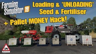 Farming Simulator 19 PS4 Loading amp UNLOADING Seed amp Fertiliser  Pallet MONEY Hack [upl. by Barde]