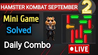 SEPTEMBER 2 HAMSTER KOMBAT Daily Combo  Daily Cipher  Mini Game  Puzzle game solved [upl. by Shirl590]