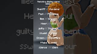 Roblox Matching Display Name Ideas [upl. by Rengia]