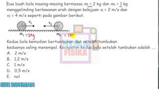 Konsep Mudah Menentukan Kecepatan Setelah Tumbukan padaTumbukan tidak Lenting sama sekaliFisika SMA [upl. by Rettig]