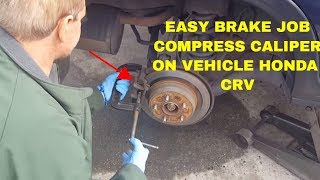 How to do Front Brake Job Honda  Front Brakes 2004 Honda CRV [upl. by Harding]