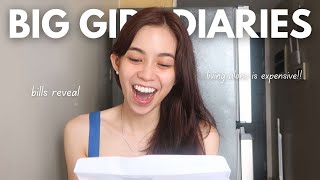 Big Girl Diaries •౨ৎ˚ grwm living alone expenses cooking at home tiktok haul [upl. by Firmin]