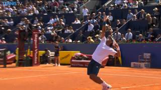 Hot Shot Nicolas Almagro Flicks Away Verdascos Serve In Barcelona [upl. by Adnorahs48]