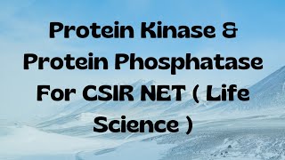 Protein Kinase amp Protein Phosphatase CSIR NET [upl. by Bergstein]