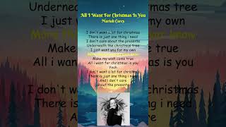 Mariah Carey  All I Want for Christmas Is You Lyrics shorts [upl. by Ettelrac]