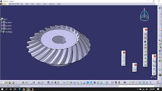 Creation of Helical or spiral Bevel Gear in Catia V5 [upl. by Kendra88]