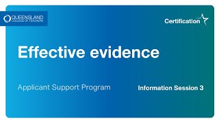 HALT Certification Applicant Support Program vignette 3  Effective evidence [upl. by Bamberger790]