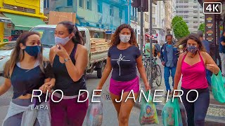 Walking in Rio de Janeiro Streets 🇧🇷 LAPA Rua do Riachuelo  Brazil  4K 2020 [upl. by Madelin488]