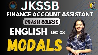 JKSSB FAA CRASH COURSE II ENGLISH MODALS II LEC03 II VETERINARY PHARMACIST amp STOCK ASST jkssbfaa [upl. by Ri]