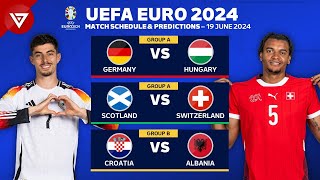 🔴 UEFA EURO 2024 Match Schedule Today amp Score Predictions as of 19 June 2024 [upl. by Ardnohsed351]