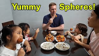 Brentwood Family in Vietnam Eating Traditional Vietnamese Sweets [upl. by Hazeefah]