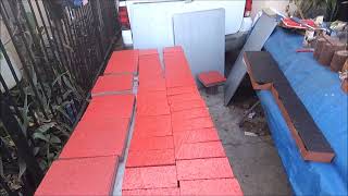 Painted Mason Bricks amp Concrete Pavers Black amp Red Theme Colors for DIY Side House Walk Way Path [upl. by Child438]