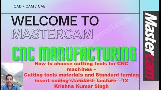 CNC Machines – Cutting tools materials and Standard turning insert coding standard Lecture – 12 [upl. by Ahscrop26]