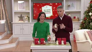 Lenox 6Piece Sparkle and Scroll Silver Ornament Set on QVC [upl. by Ettesyl]