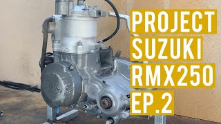 Suzuki RMX250 Rebuild Ep2 bike teardown [upl. by Mellie]