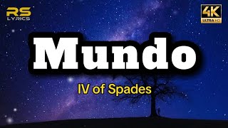 Mundo  IV of Spades karaoke version [upl. by Stalker86]