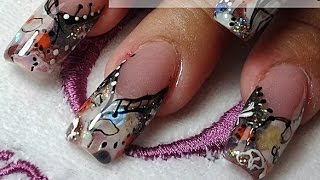 uñas acrilicas paso a paso 2017 como hacer decorado faciles y bonitas [upl. by Nichy]