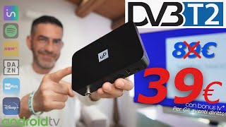 IL Miglior Decoder digitale Terrestre DVBT2 ANDROID TV Telesystem UP T2 4K [upl. by Cal676]