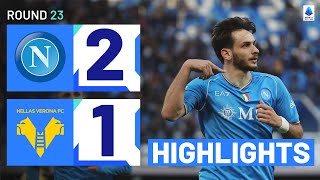 NAPOLIVERONA 21  HIGHLIGHTS  Kvaratskhelia completes dramatic comeback  Serie A 202324 [upl. by Pacificas]