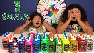 3 3 COLORS OF GLUE SLIME CHALLENGE [upl. by Choo]