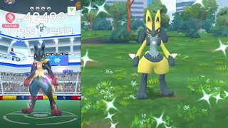 mega Shiny lucario raid on Pokemon go mega raid day shiny lucario megalucario pokemon raid [upl. by Abott504]