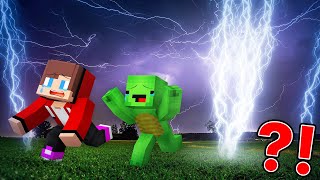 JJ and Mikey vs Thunderstorm in Real Life  Minecraft Maizen [upl. by Ahtiuqal305]