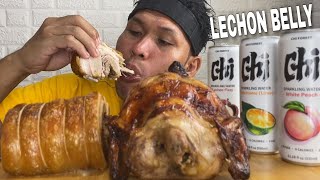 Lechon Belly Roll  Lechon Manok Mukbang ASMR with Chi Forest [upl. by Lammond]