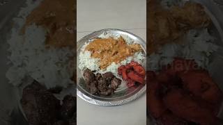 Friday special lunch menuGhee ricechicken 65chicken kulambu and goat spleen pepper fry shorts [upl. by Rehpotsirh194]