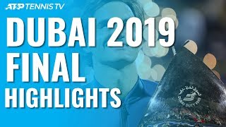 Federer defeats Tsitsipas to win 100th career title  Dubai 2019 Final Highlights [upl. by Euqinimod]