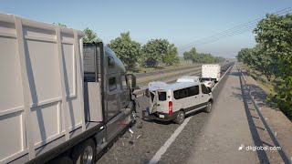 Distracted Truck Driver Slams into Van of RoadTripping Foreign Exchange Students [upl. by Aisercal]