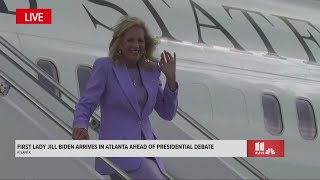 Dr Jill Biden arrives at Dobbins Air Force Base ahead of presidential debate [upl. by Sharyl360]