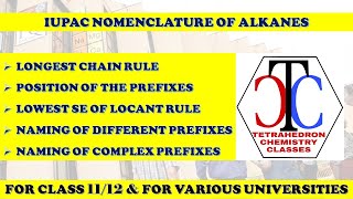 LECTURE 1 IUPAC NOMENCLATURE OF ALKANES [upl. by Sanoy95]