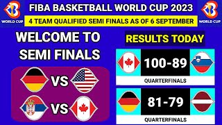 🔴Complete  4 Team Qualified Semifinals Fiba world cup 2023 Results Today  6 September 2023 [upl. by Alvarez]