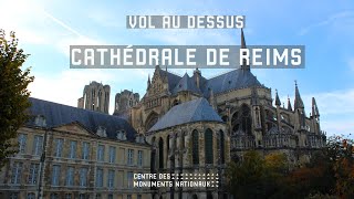 Vol audessus des tours et la cathédrale de Reims [upl. by Rame804]