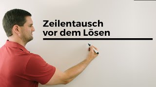 Zeilentausch vor dem Lösen eines Gleichungssystems GaußAlgorithmus Mathe by Daniel Jung [upl. by Dleifyar507]