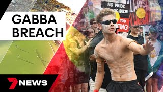 Invasion Day protesters clash with cricket fans at the Gabba  7 News Australia [upl. by Omar]