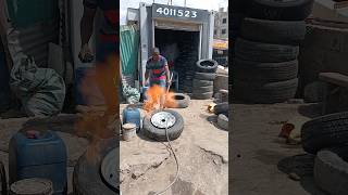 How to Rebead tyre using fire technique 🔥🔥🤐 [upl. by Westleigh]