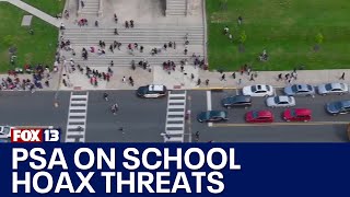 King County Sheriffs Office creates PSA on school hoax threats  FOX 13 Seattle [upl. by Ahtelahs]