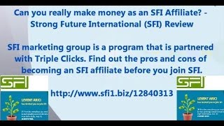 How to Earn Money with SFI Affiliate Center  Make Money Online  Homebased business with SFI [upl. by Assennej]